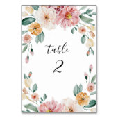 ソフト開花ウェディング受付テーブル番号カード テーブルナンバー (正面)