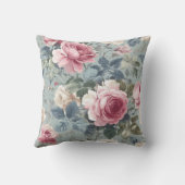 ソフト開花オープンバラ水彩 クッション (裏面)