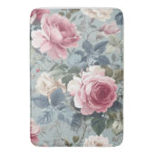 ソフト開花オープンバラ水彩 バスマット (正面縦)