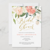 ソフト開花ピーチフローラブライダルシャワー招待 招待状 (正面)