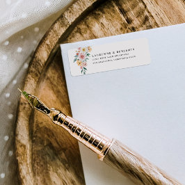 ソフト開花結婚の差出人住所ラベルシール ラベル