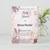 ソフト魅力的ラベンダーと金ゴールド水彩 招待状 (スタンド正面)