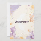 ソフト魅力的ラベンダーと金ゴールド水彩 招待状 (裏面)