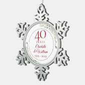 ソフト·ウォーターカラー·グリーナリー50周年 スノーフレークピューターオーナメント (右)