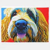 ソフト、エクストララージ、フリースブランケット。黄金網 フリースブランケット (正面(横))