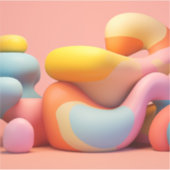 ソフト、カラフル丸型枠 シール (正面)