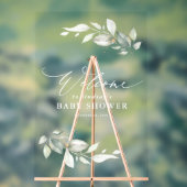 ソフト・グリーンと金ゴールド・ミニマリスト歓迎 アクリルサイン (ニュートラル)