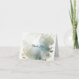 ソフト ゴールデン ダスティ ブルー ロマンス ウェディング サンキューカード