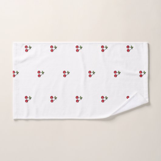 🍒ソフト&スタイリッシュさくらんぼバスタオル🍒 バスタオルセット (ハンドタオル)