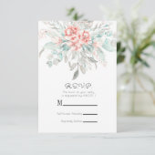 ソフト スプリング サマー フローラル グリーエリーへの返信 出欠カード (スタンド正面)