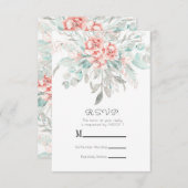 ソフト スプリング サマー フローラル グリーエリーへの返信 出欠カード (正面/裏面)