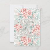 ソフト スプリング サマー フローラル グリーンレイ RSVP 返信 (裏面)