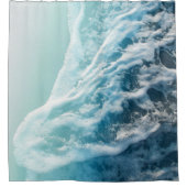 ソフト・ターコイズ・オーシャン・ドリーム・ウェーブ#3 #water #decor シャワーカーテン (正面)