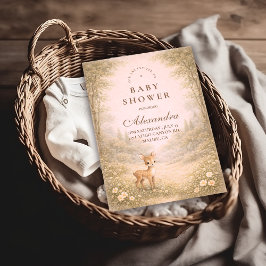 ソフト ニュートラル フォレストクリッター ベビーシャワー 招待状