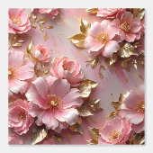 ソフト ピンク ゴールド ボタニカル ピール アンド スティック 壁紙 (正面)