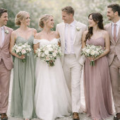 ソフト フローラル アタイア カラー ウェディング カード