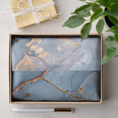 ソフト ブルー アンド ゴールド ボタニカル デコパージュ 薄葉紙 (ギフト)