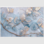 ソフト ブルー アンド ゴールド ボタニカル デコパージュ 薄葉紙 (正面)