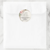 ソフト、ロマンチック、フローラ結婚式招待状デザイン ラウンドシール (バッグ)