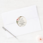 ソフト、ロマンチック、フローラ結婚式招待状デザイン ラウンドシール (封筒)