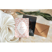 ソフト ローズゴールド グリッター フローラルレース ウェディング フォト セーブザデート