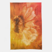 ソフト《植物》百日草デイジー花インセピアヴィンテージ キッチンタオル (縦)