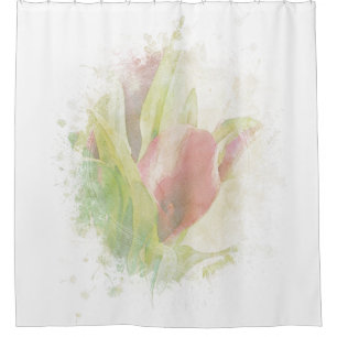 *~*ソフトAR12フローラCalla Lily Coral シャワーカーテン