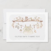 ソフトBohoベビーガール服子供部屋写真 サンキューカード (正面)