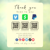 ソフトGroovy 数々の QRコードPaypal Venmo Cash App ウィンドウサイン (シート3)