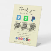 ソフトGroovy 数々の QRコードPaypal Venmo Cash App 台座サイン (正面)