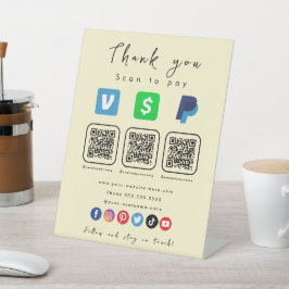 ソフトGroovy 数々の QRコードPaypal Venmo Cash App 台座サイン