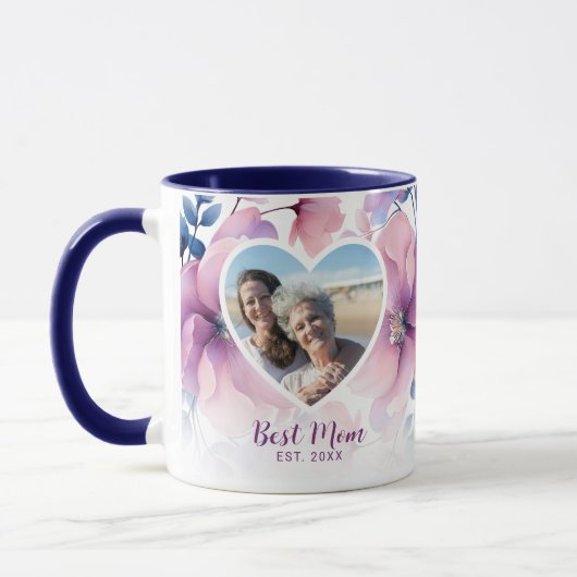 ソフトOinkフローラハート写真母の日のプレゼント マグカップ (左)