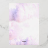 ソフトShe's on cloud 9バラ金ゴールドブライダルシャワー 箔招待状 (裏面)