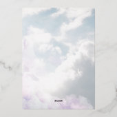 ソフトShe's on cloud 9 エレガントブライダルシャワー 箔招待状 (裏面)