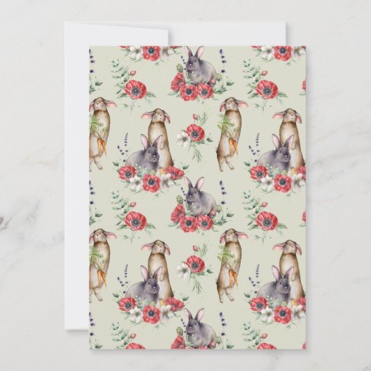 ソフバニーイヤーフローラガール誕生日招待状 招待状 (裏面)