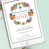 ソフバニーイースターファースト誕生日招待状 招待状