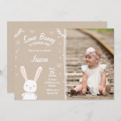 ソフバニーイースター春誕生日招待状 招待状 (正面/裏面)