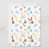 ソフバニーイースター1stパーティー誕生日ブルー招待状 招待状 (裏面)