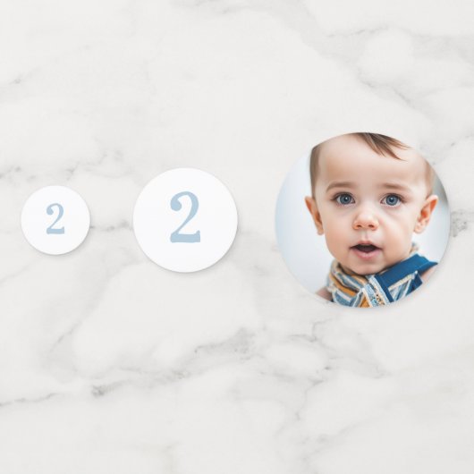 ソフバニーキュートブルー子供の誕生日 コンフェッティ (正面)