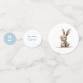 ソフバニーキュートブルー子供の誕生日 コンフェッティ (裏面)