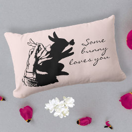 ソフバニーパンおもしろいレトロヴィンテージパステルピンクブラック ランバークッション