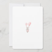 ソフバニーピンクガールファースト誕生日 招待状 (裏面)