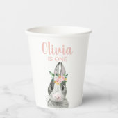 ソフバニーピンクジンガムフローラファースト誕生日 紙コップ (正面)