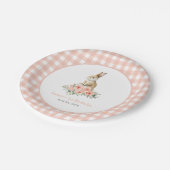 ソフバニーピンクフローラガール誕生日 ペーパープレート (アングル)