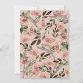 ソフバニーピンクフローラガール誕生日 招待状 (裏面)