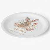 ソフバニーフローラガール誕生日紙プレート ペーパープレート (アングル)