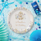 ソフバニーワイルドフラワー誕生日紙プレート ペーパープレート (パーティー)