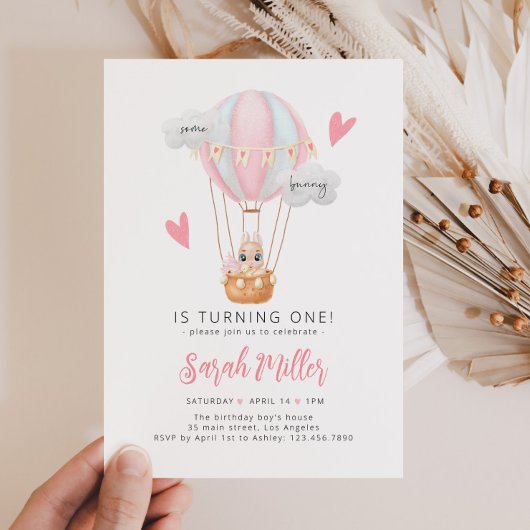 ソフバニーワンファースト誕生日招待状 招待状