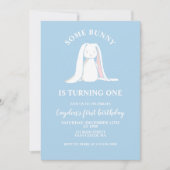 ソフバニーワンブルーファースト誕生日招待状 招待状 (正面)