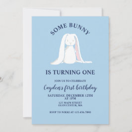 ソフバニーワンブルーファースト誕生日招待状 招待状